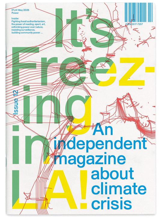 An image of the cover of the magazine, criss-crossed with wires